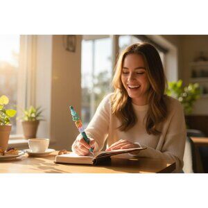 Beaded Ballpoint Pen With Glitter & Floral Design – "Its Gonna Be A Good Day" Te